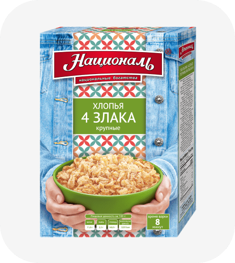 Хлопья 4 злака крупные